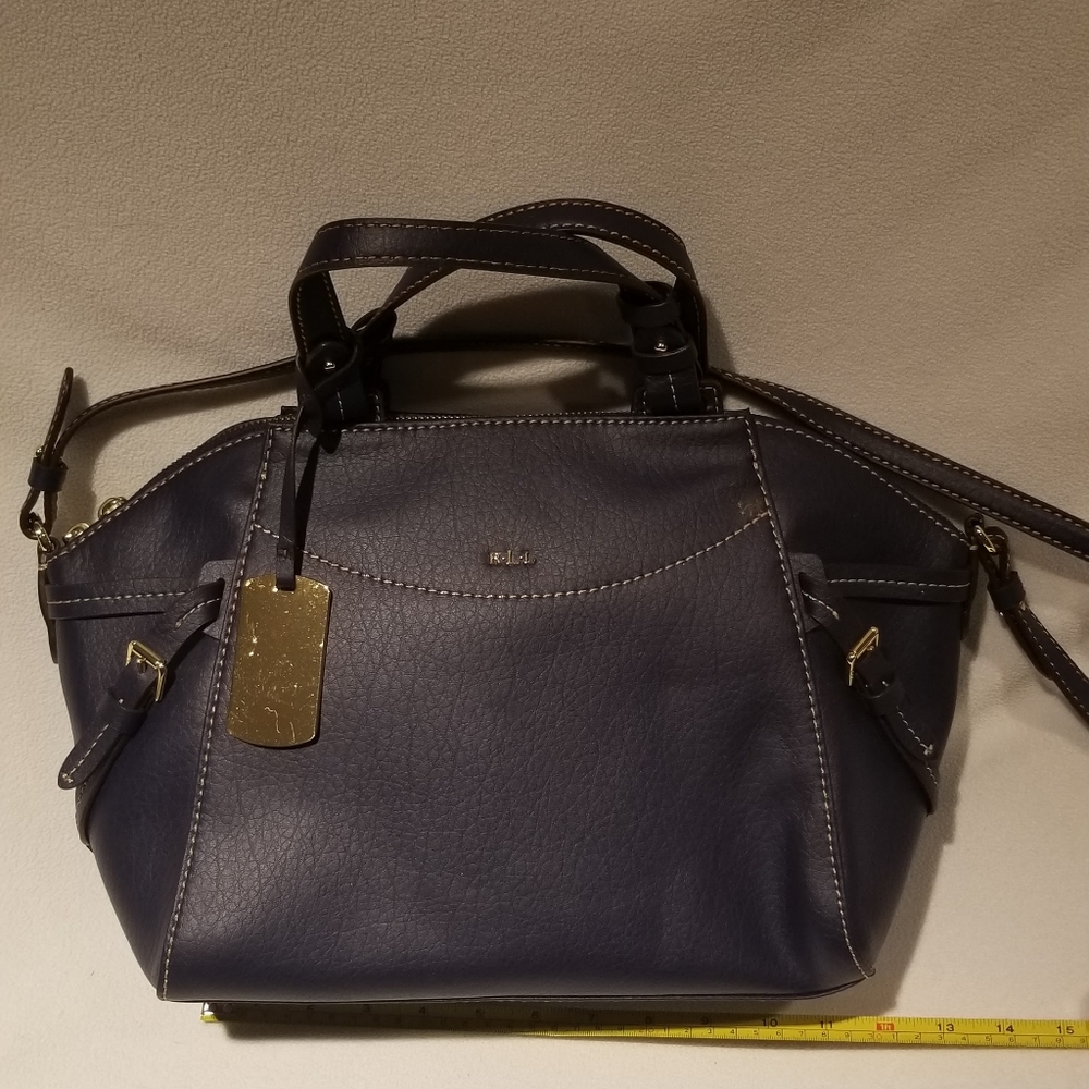RALPH LAUREN SHELDON SATCHEL. BLUE. NWT.